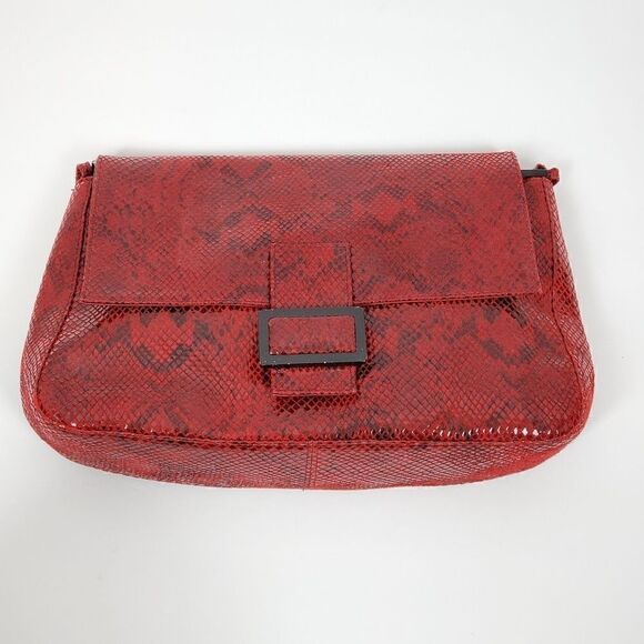 Stuart Weitzman Bag Clutch Shoulder Bag Red/Black - Picture 2 of 8